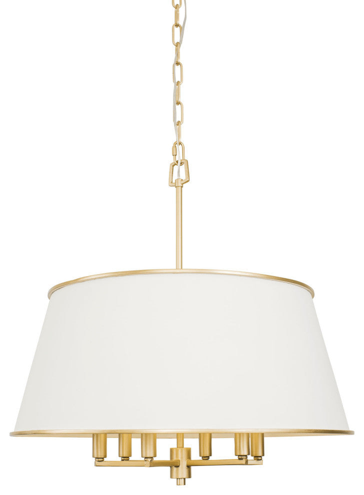 Coco 6-Lt  Pendant - Matte White/French Gold