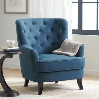 GDF Studio Annelia Tufted Fabric Club Chair, Navy Blue