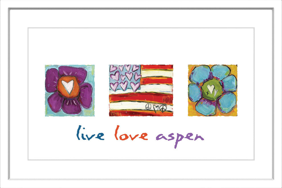 "Live Love Aspen" Painting Print in Frame by Tori Campisi
