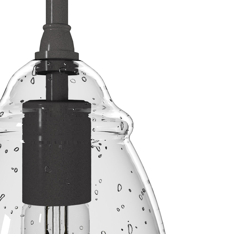 Hunter 5" Dunshire Noble Bronze, Seeded Glass 1 Light Dome Pendant Ceiling