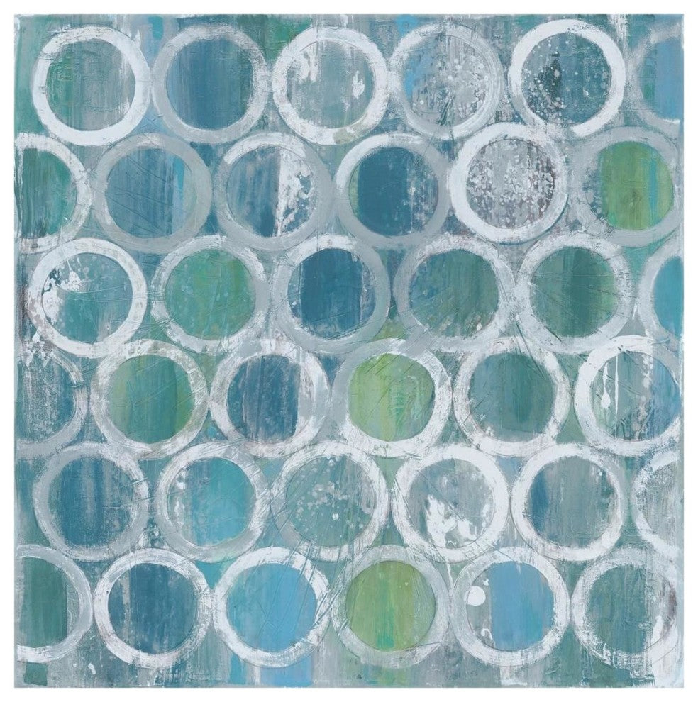 "Stack of Tubes Blue" Digital Paper Print by Albena Hristova, 26"x26"