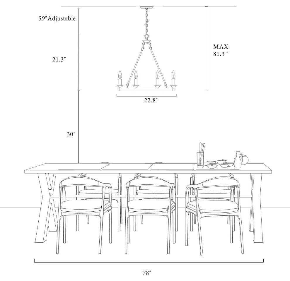 LNC 6-Light Farmhouse Distressed Wood Candle-Style Wagon Wheel Chandelier