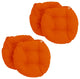 16" Solid Outdoor Round Tufted Chair Cushions, Set of 4, Tangerine Dream
