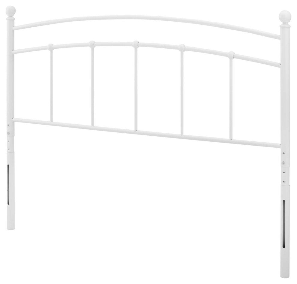 Headboard, Full Size, Metal, White, Modern Farmhouse, Bedroom Master Suite