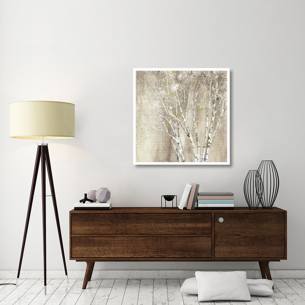 "Blue Birch Neutral" Digital Paper Print by Julia Purinton, 38"x38"