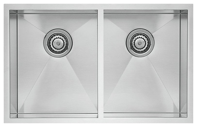 Blanco Quatrus 18"x32" 2 Basin Stainless Steel Undermount Kitchen Sink, Satin