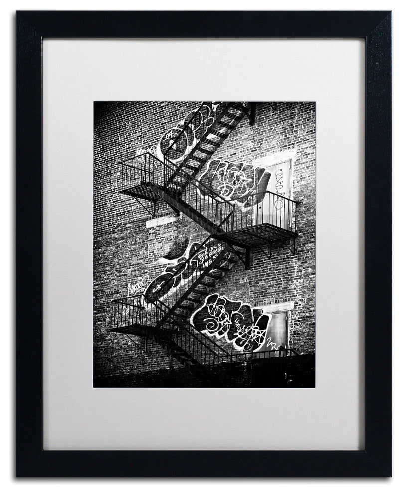 Philippe Hugonnard 'NYC Fire Escape', Black Frame, White Mat, 20x16