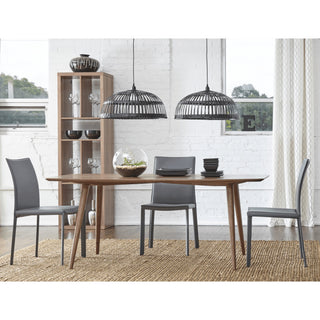 Set of 2 Gray Upholstered Leather Dining Side Chairs