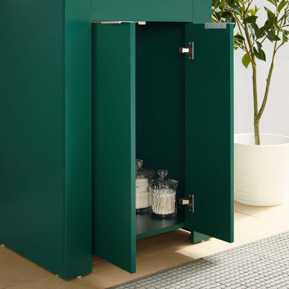 Sink Vanity Cabinet, Melamine, Green White, Modern, Hotel Bedroom Bathroom