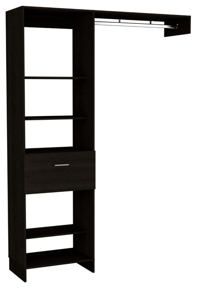 150 Closet System British, Bedroom, Black