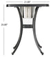 GDF Studio Ariel Outdoor Cast Aluminum Bistro Table with Ice Bucket