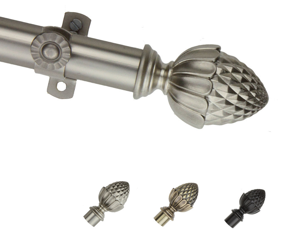 Opal 13/16" Diameter Curtain Rod, Satin Nickel, 18-28"