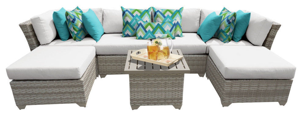 Fairmont 7 Piece Outdoor Wicker Patio Furniture Set 07a