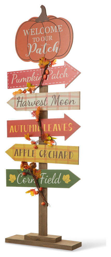 42.5"H Fall Wooden Pumpkin Patch Porch Sign