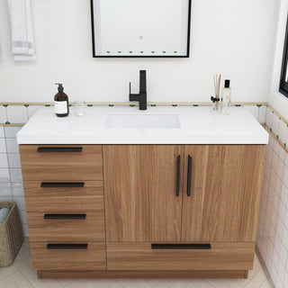 Carla 48" Freestanding Bathroom Vanity, Rosewood