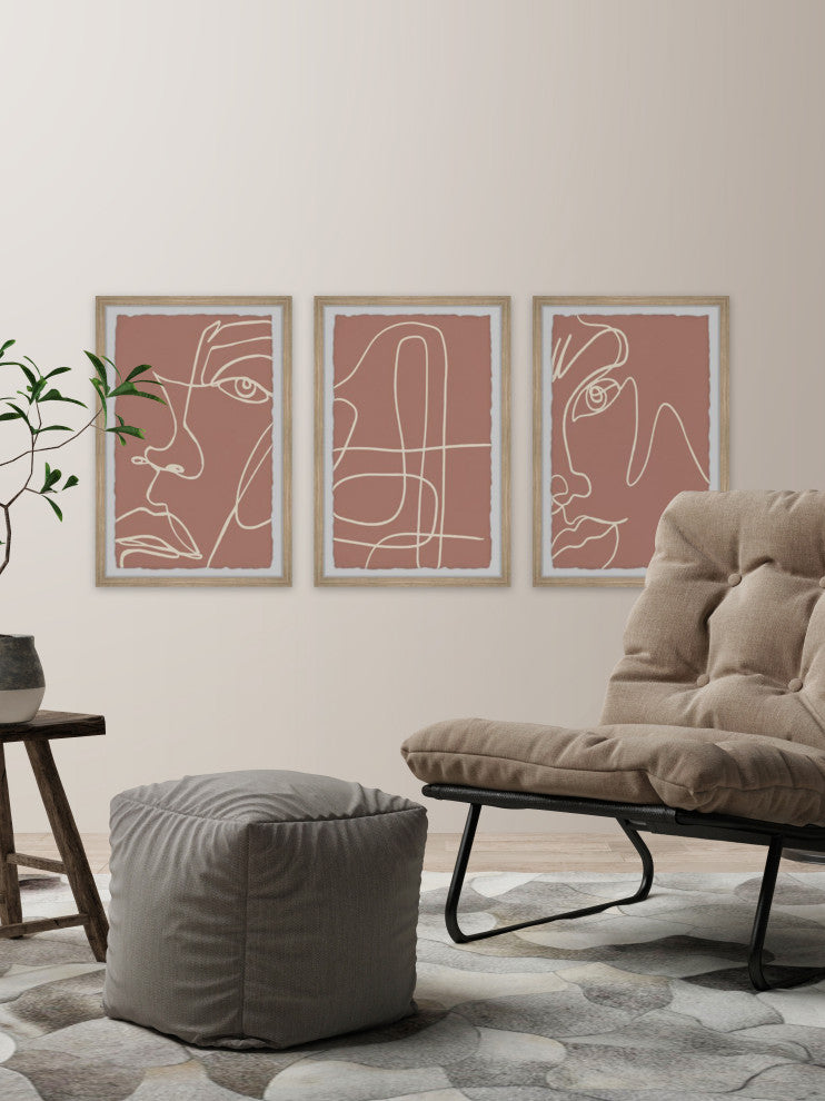 Faces of Nobody Triptych, Set of 3, 20x30 Panels