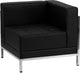 Modern Black Leather Right Corner Chair With Encasing Frame
