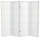 5' Tall Double Cross Shoji Screen, White, 4 Panels