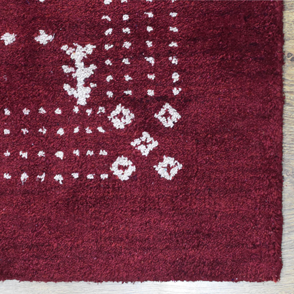 HAND KNOTTED LOOM SILK ECO-FRIENDLY AREA RUGS -6'x9',Rectangle,Red,Contemporary