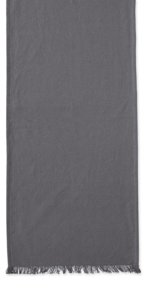 DII Solid Gray Heavyweight Fringed Table Runner 14"x108"