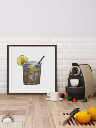 "Rhum Citron" Framed Painting Print, 18"x18"