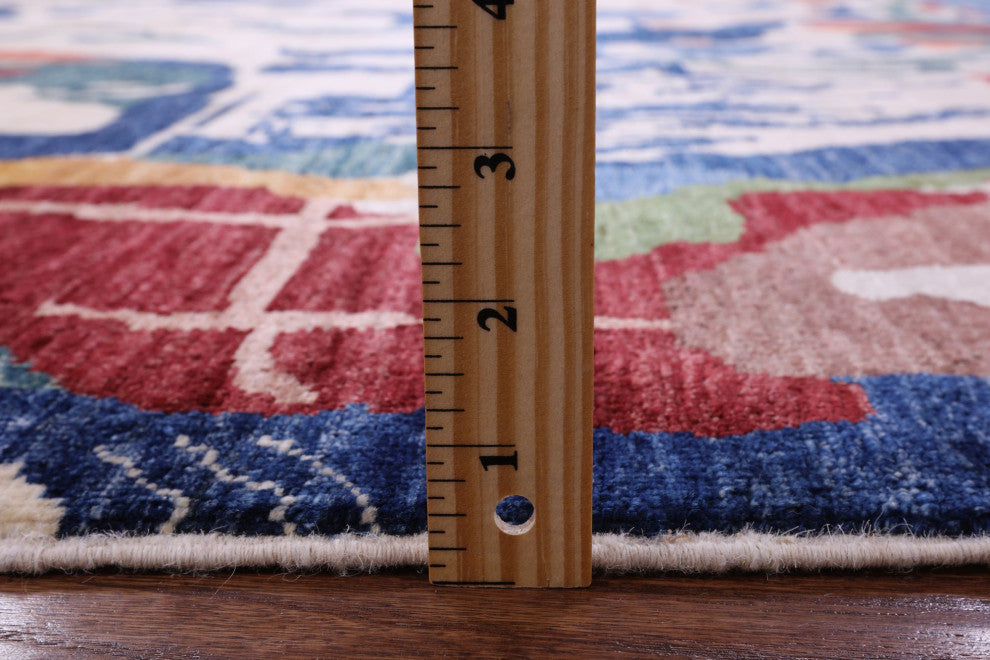 8' 1" X 10' 2" Modern Abstract Handmade Wool Rug Q11309