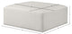 Cube Upholstered Modular Component, Cream, Vegan Leather, Ottoman