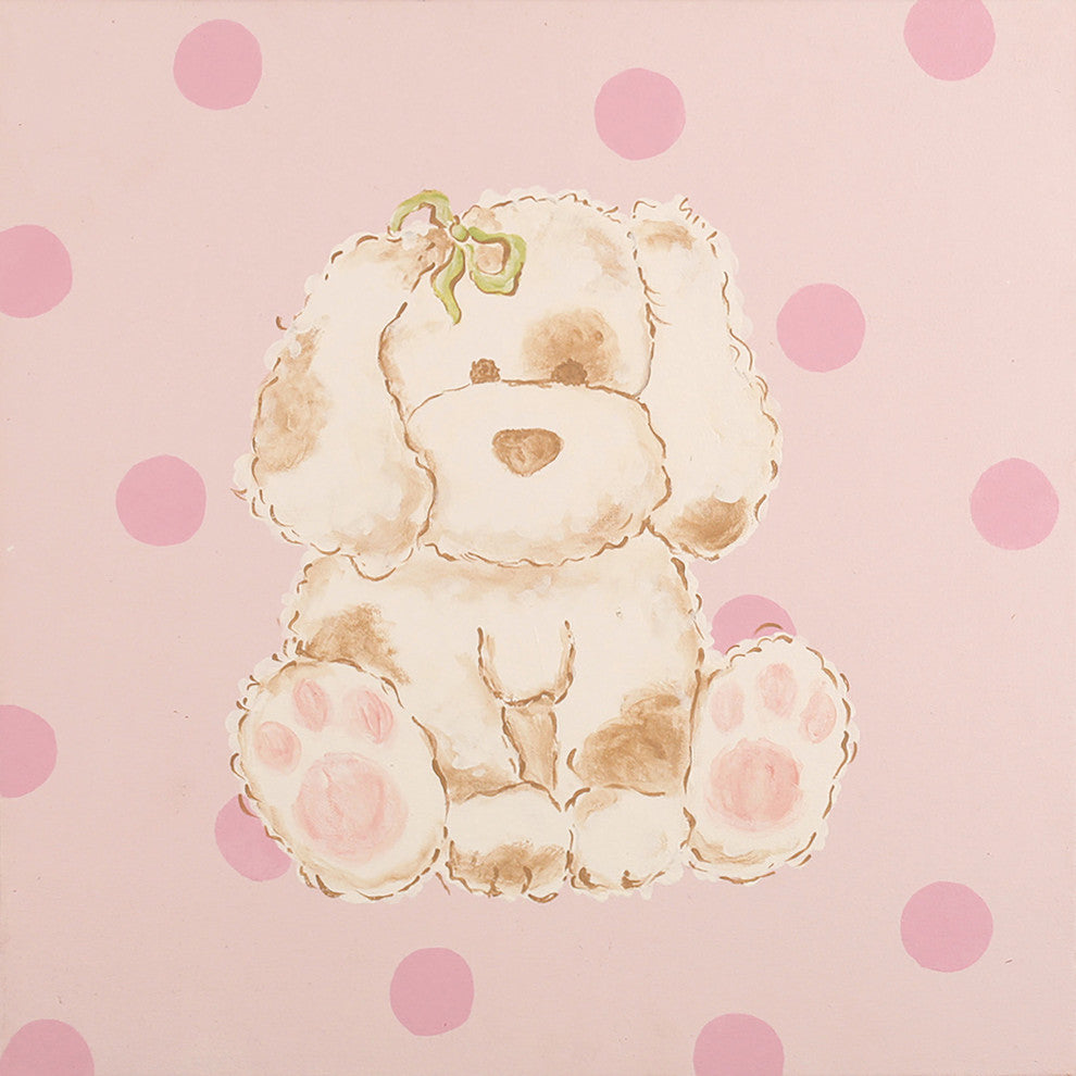 Marmont Hill, "Snuggly Puppy" by Reesa Qualia Painting on Wrapped Canvas, 40x40
