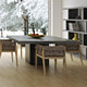 Contemporary Large Square Wood Dining Table, Faux Concrete
