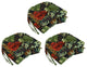 16" Patterned Outdoor U-Shaped Tufted Chair Cushions, Set of 6, Tropique Raven