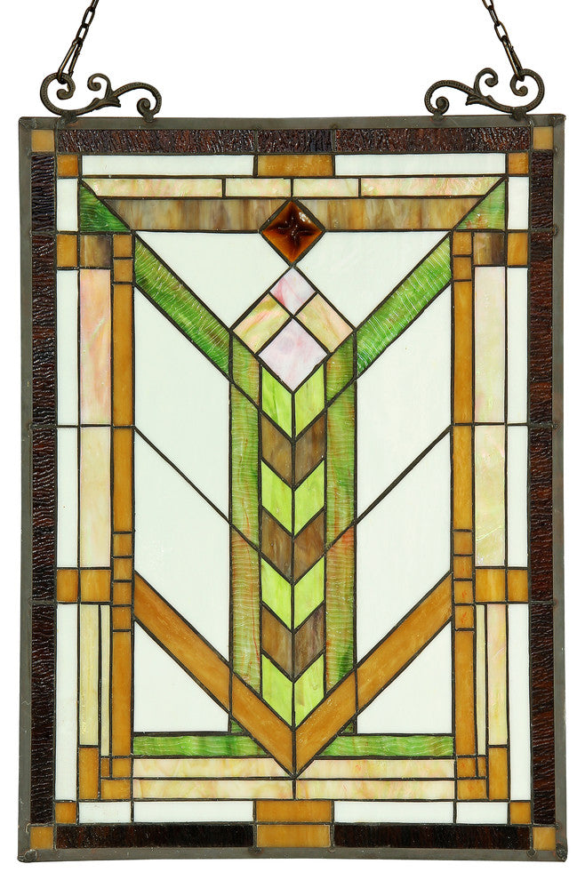 Barley, Tiffany-Glass Mission Window Panel 18"x24"