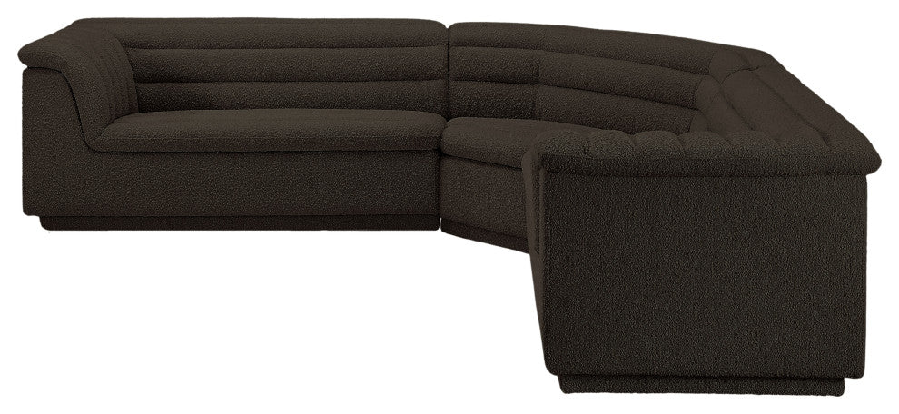 Cascade Upholstered Modular Sofa, Brown, Boucle Fabric, Corner Sectional