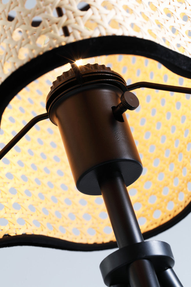 Vidalite Gal Rattan and Velvet Table Lamp