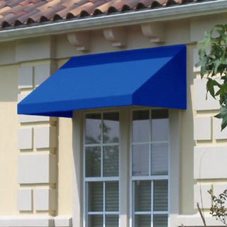 Awntech 8' New Yorker Acrylic Fabric Fixed Awning, Bright Blue