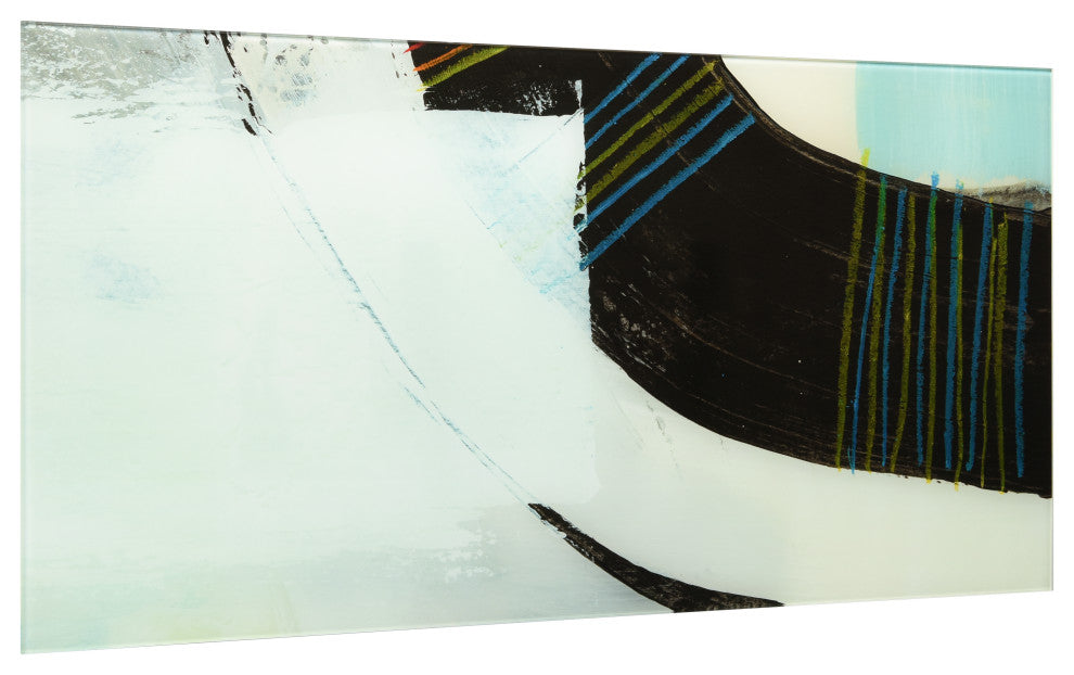 "Kabuki" Frameless Free Floatingtempered Glass Wall Art, A