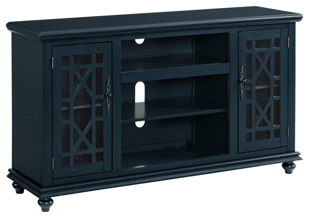 Elegant 2 Door TV Stand, Catalina Blue