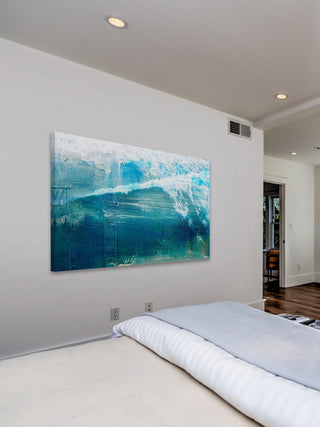 "White Splashing Surf" Painting Print on Wrapped Canvas, 30"x20"