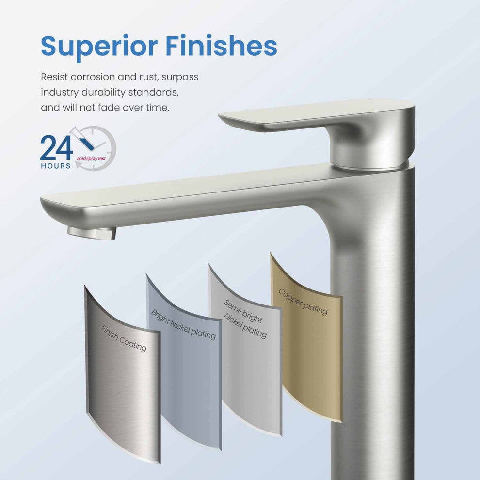 Tender-T Single Handle Bathroom Vessel Sink Faucet, Brushed Nickel