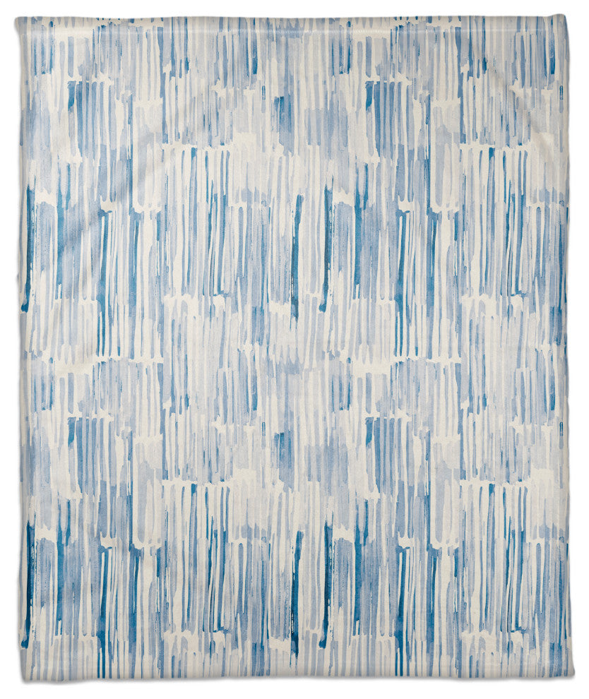 Blue Watercolor Hatch Pattern 50x60 Coral Fleece Blanket