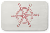 24" x 17" Large Ship Wheel Bathmat, Ligonberry Red