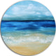Warm Tropical Sea And Beach, Seascape Painting Disc Metal Wall Art, 36"