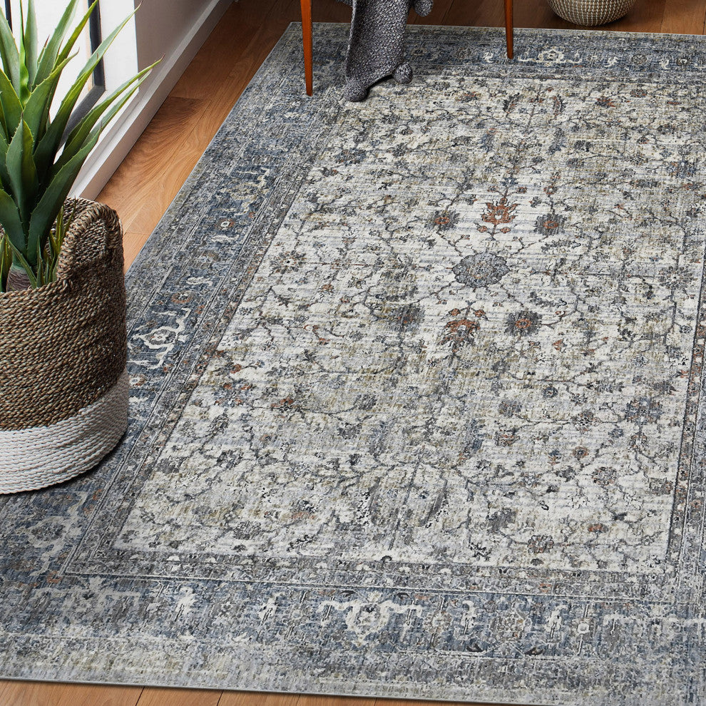 Vermont Glidel Area Rug, Ivory, 5'3" x 7'6", Bordered