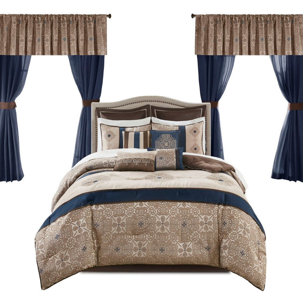 Madison Park Essentials Delaney 24-Piece Room-in-a-Bag Comforter Set