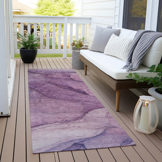 Machine Washable Indoor/Outdoor Chantille ACN607 Purple 2'3" x 7'6" Runner Rug