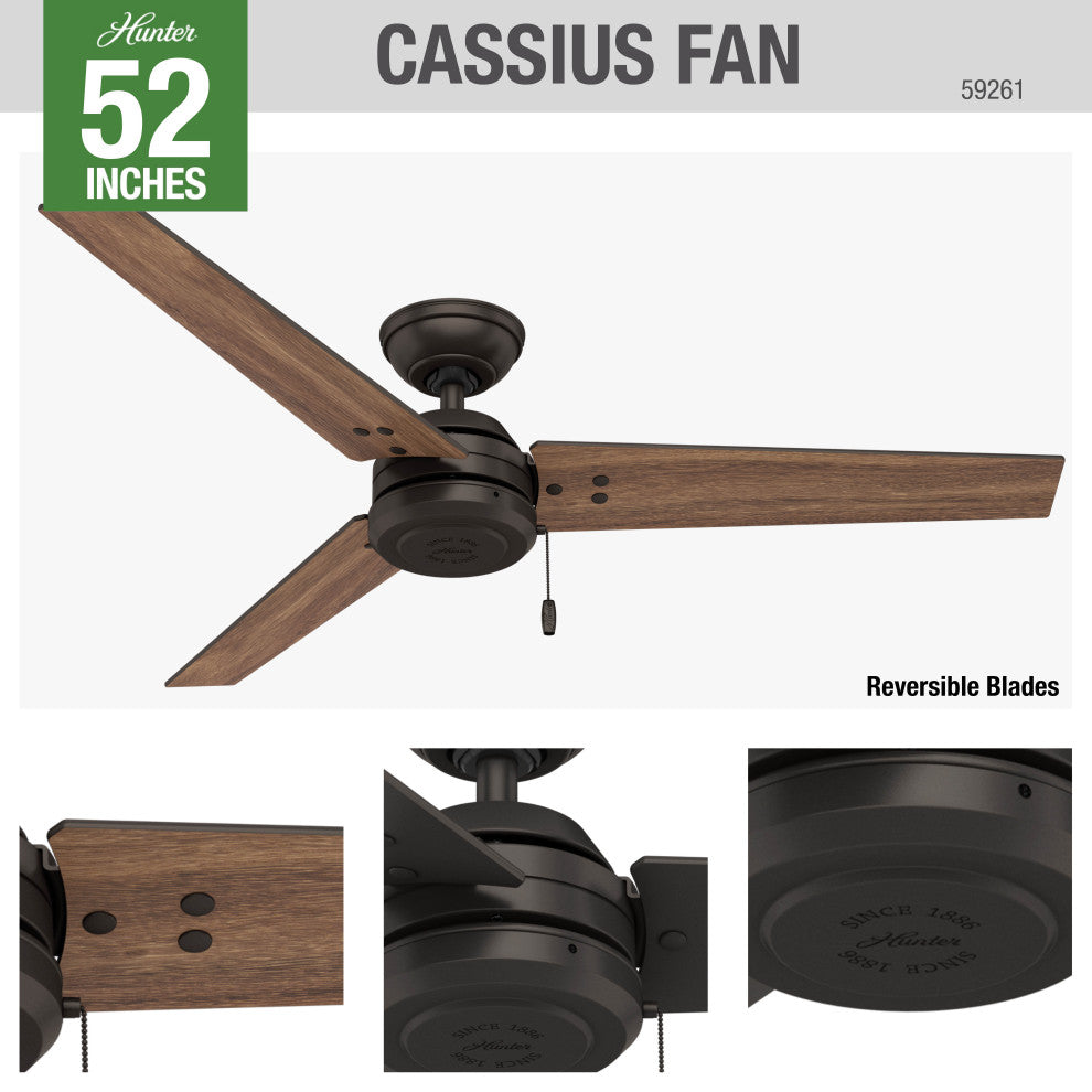 Hunter Fan Company  52" Cassius Premier Bronze Ceiling Fan