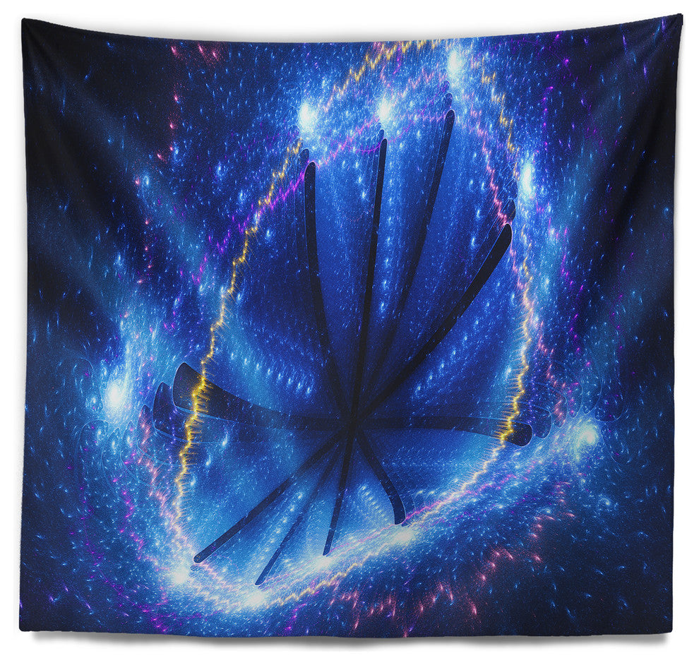 Blue Star Clusters Abstract Wall Tapestry, 60"x50"