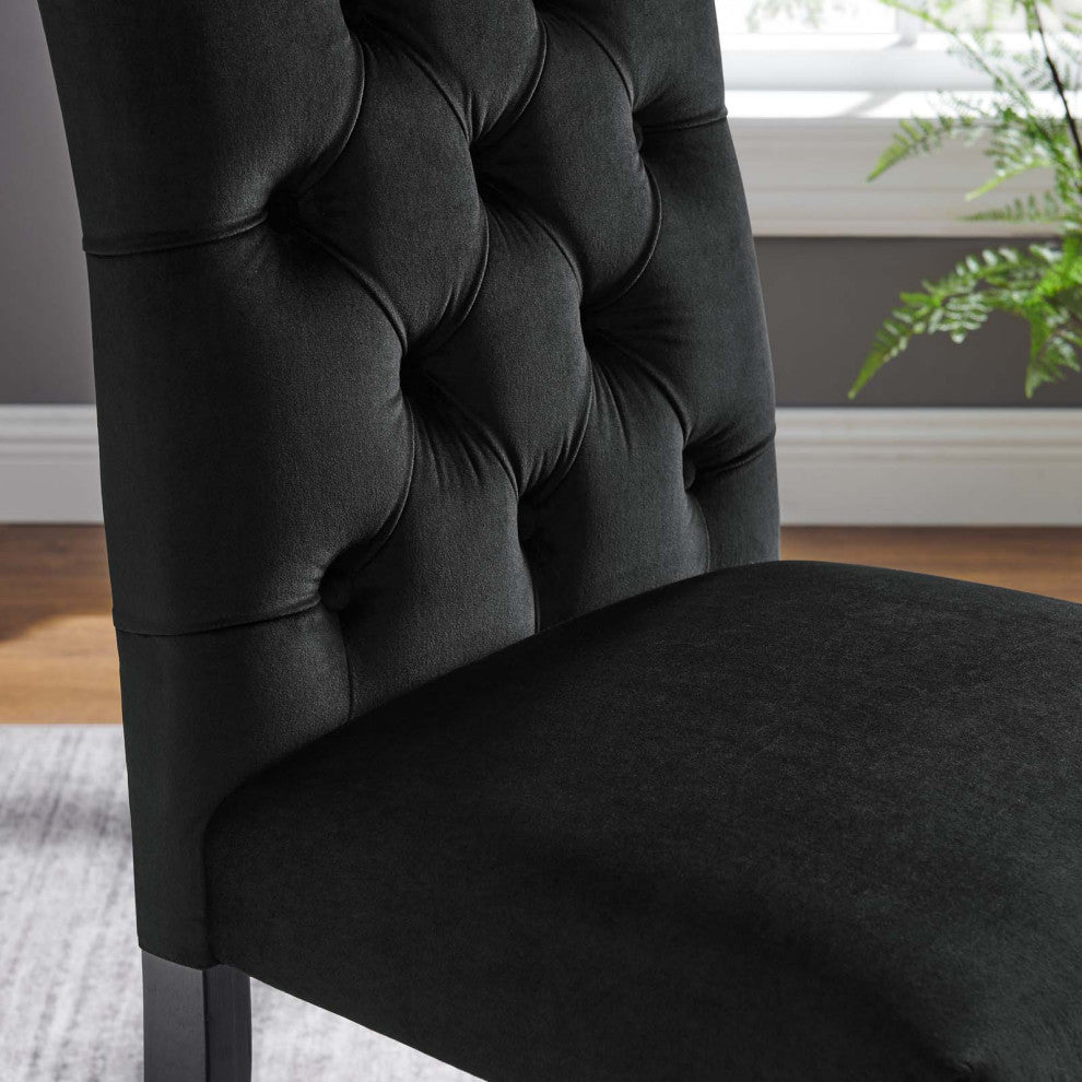 Duchess Performance Velvet Dining Chairs, Set of 2, Black