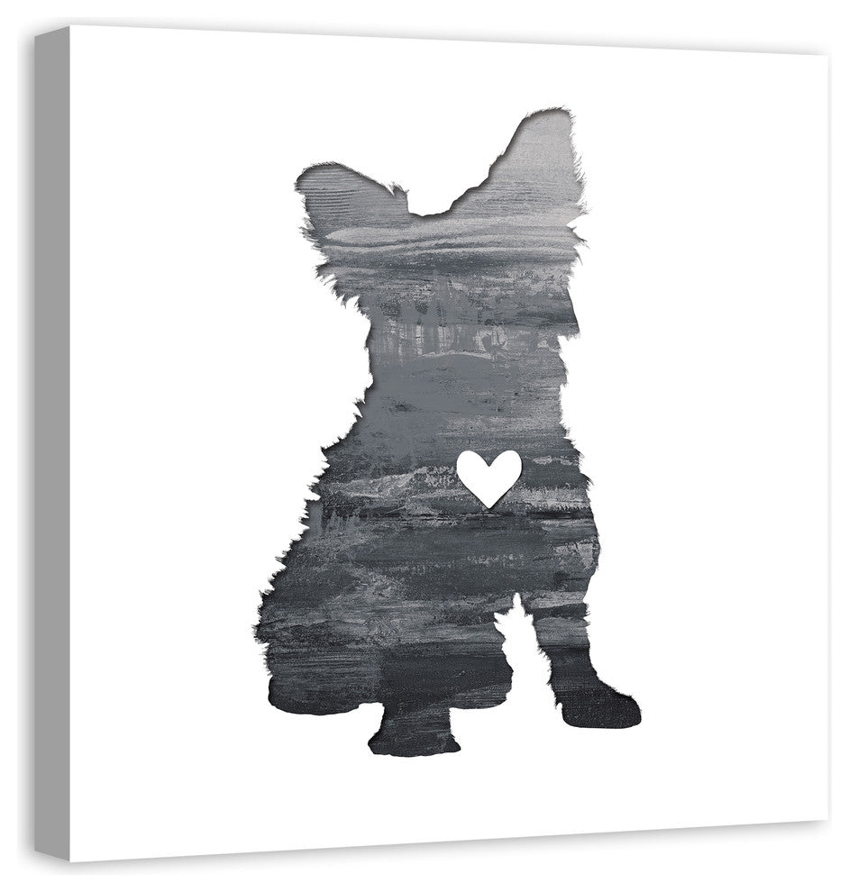 Designs Direct Creative Group Ink Silhouette Yorkie 30x30 Canvas Wall Art