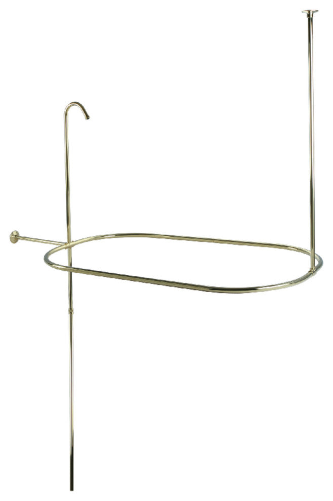 Kingston Brass Oval Shower Riser With Enclosure, Polished Brass