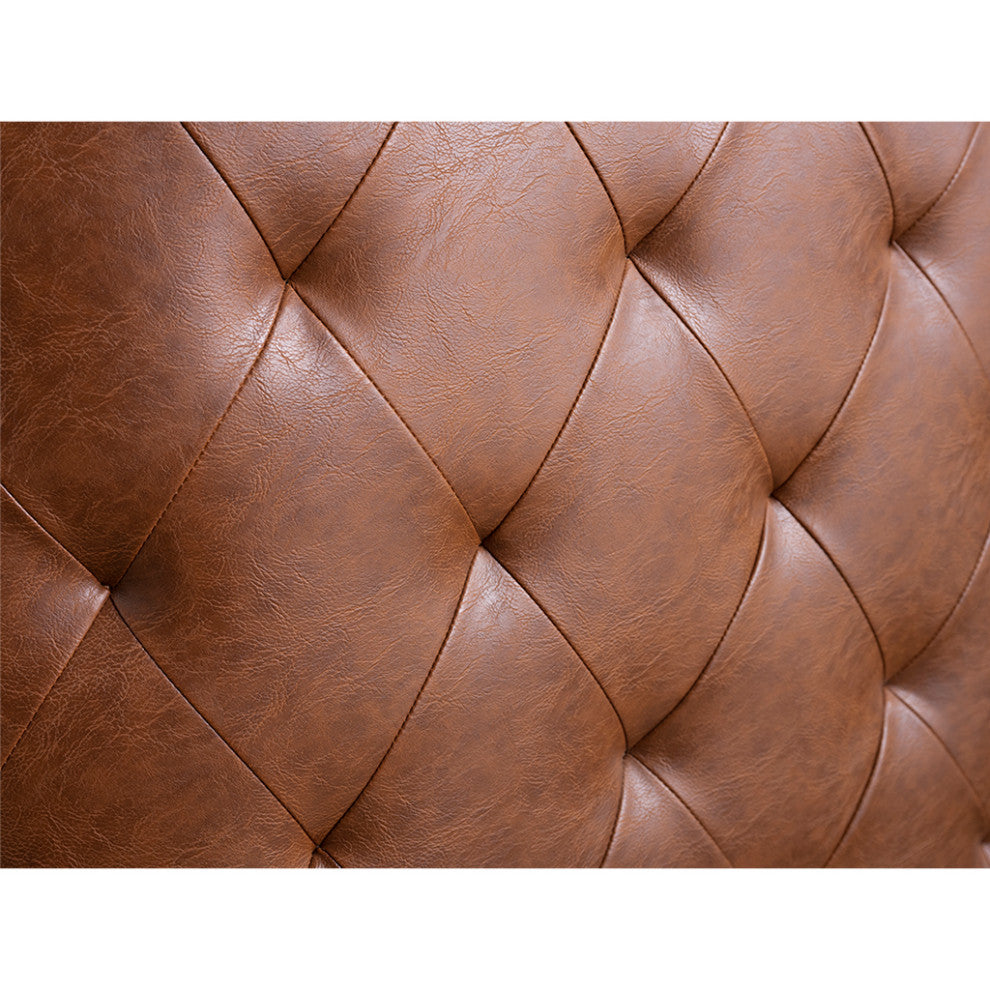 Madison Park Capstone Tufted Barrel Swivel Chair, Brown